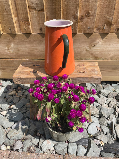 Enamel jug orange 1L.