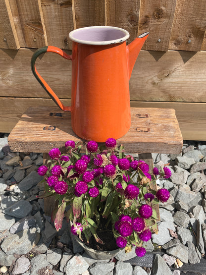 Enamel jug orange 1L.