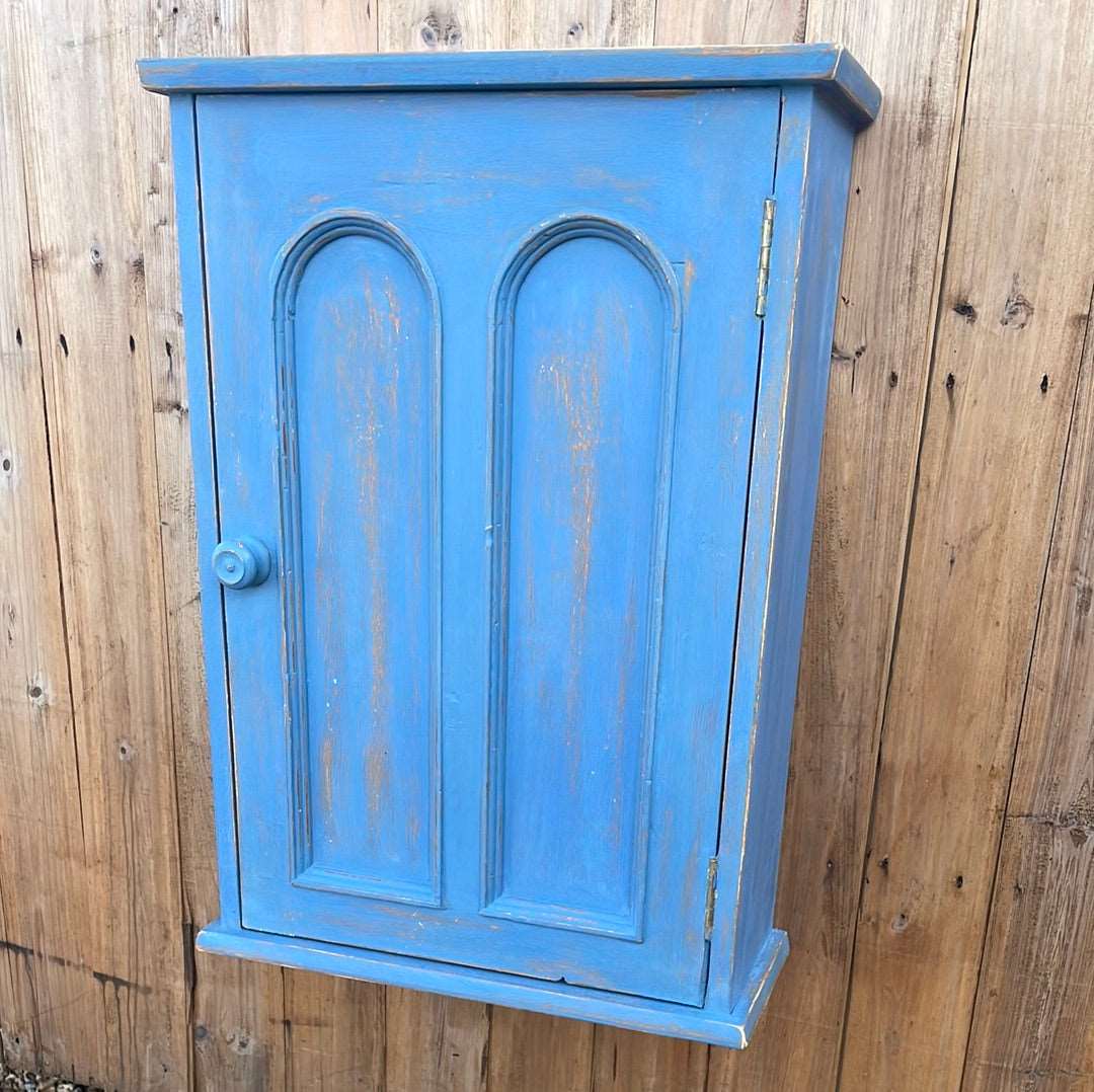 Handcrafted painted wooden cupboard wall cabinet.