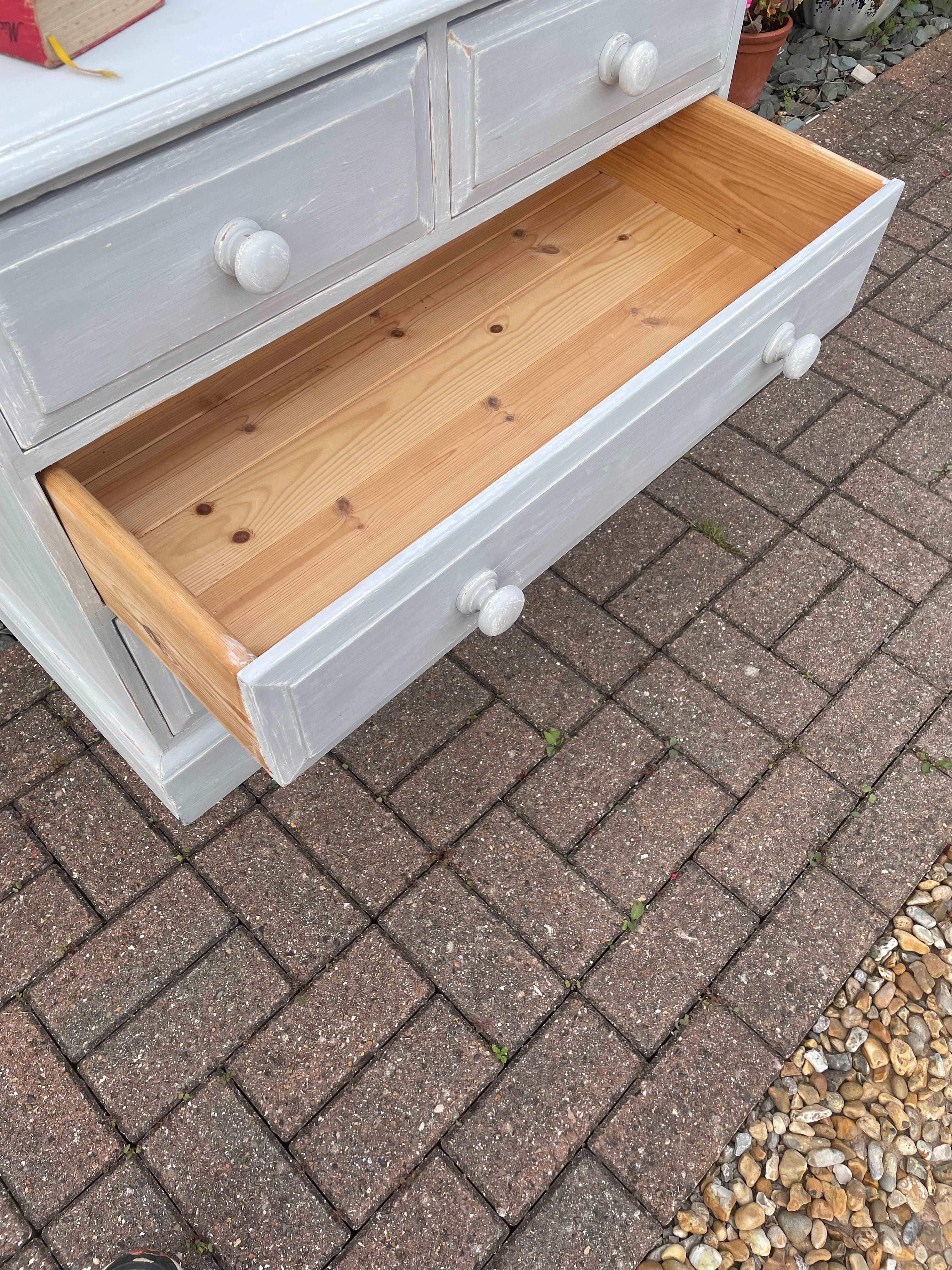 Painted Pine Box with online 2 drawers