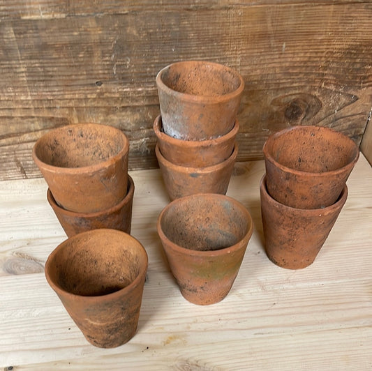 Country Craft Cabin vintage mini terracotta pots D 7.5cm H 7.5cm.
