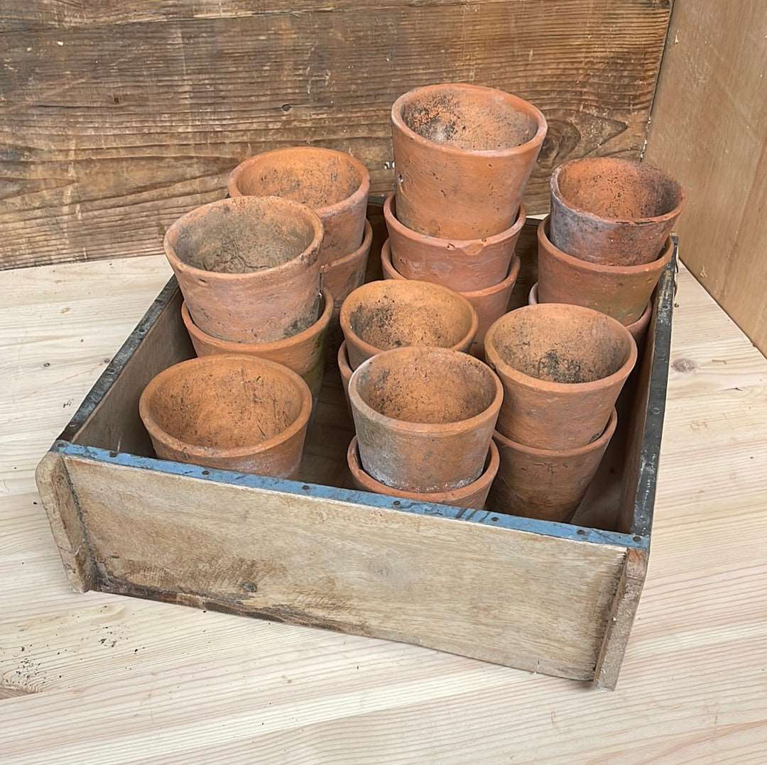 Square Indian rustic wooden brick mould plant container wooden box.