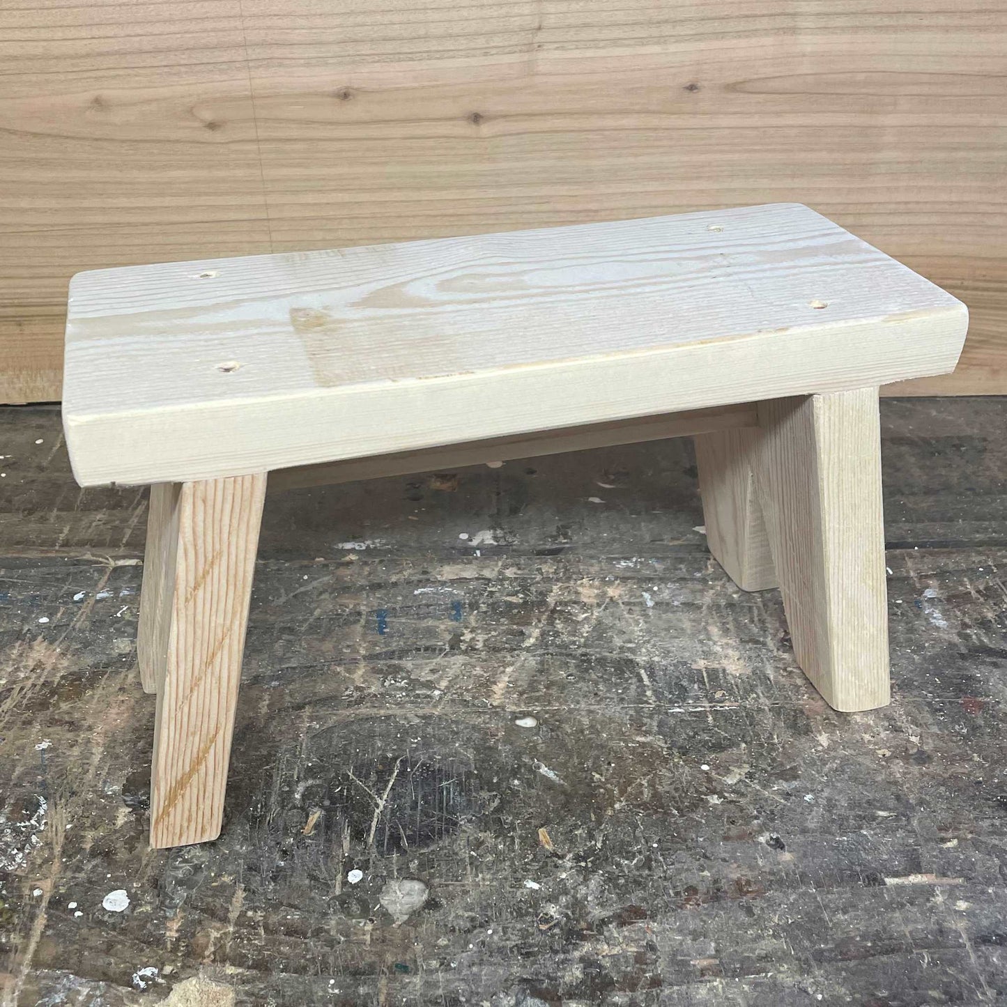 Handmade wooden stool.