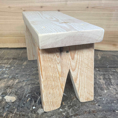 Handmade wooden stool.