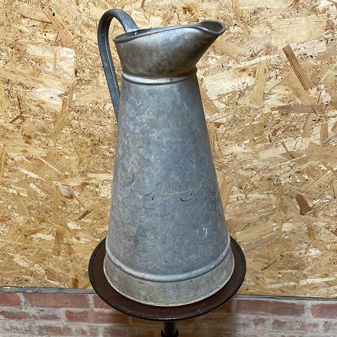 Galvanised French water pitcher.