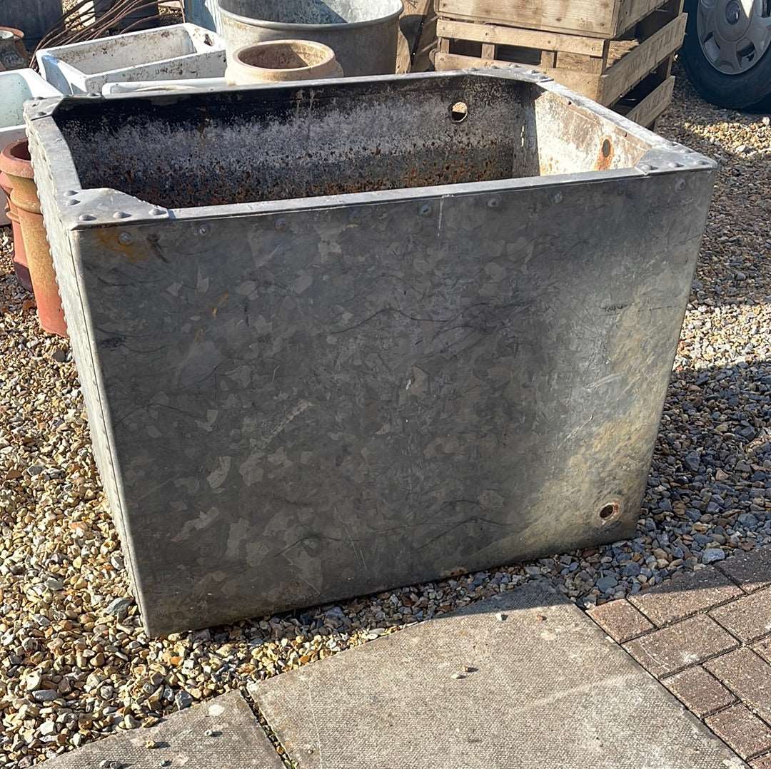 Large galvanised vintage water tank