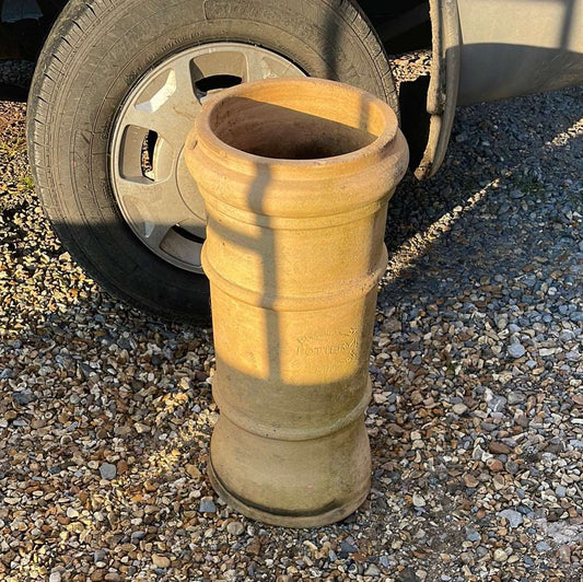 Vintage pale Poole terracotta chimney pot.