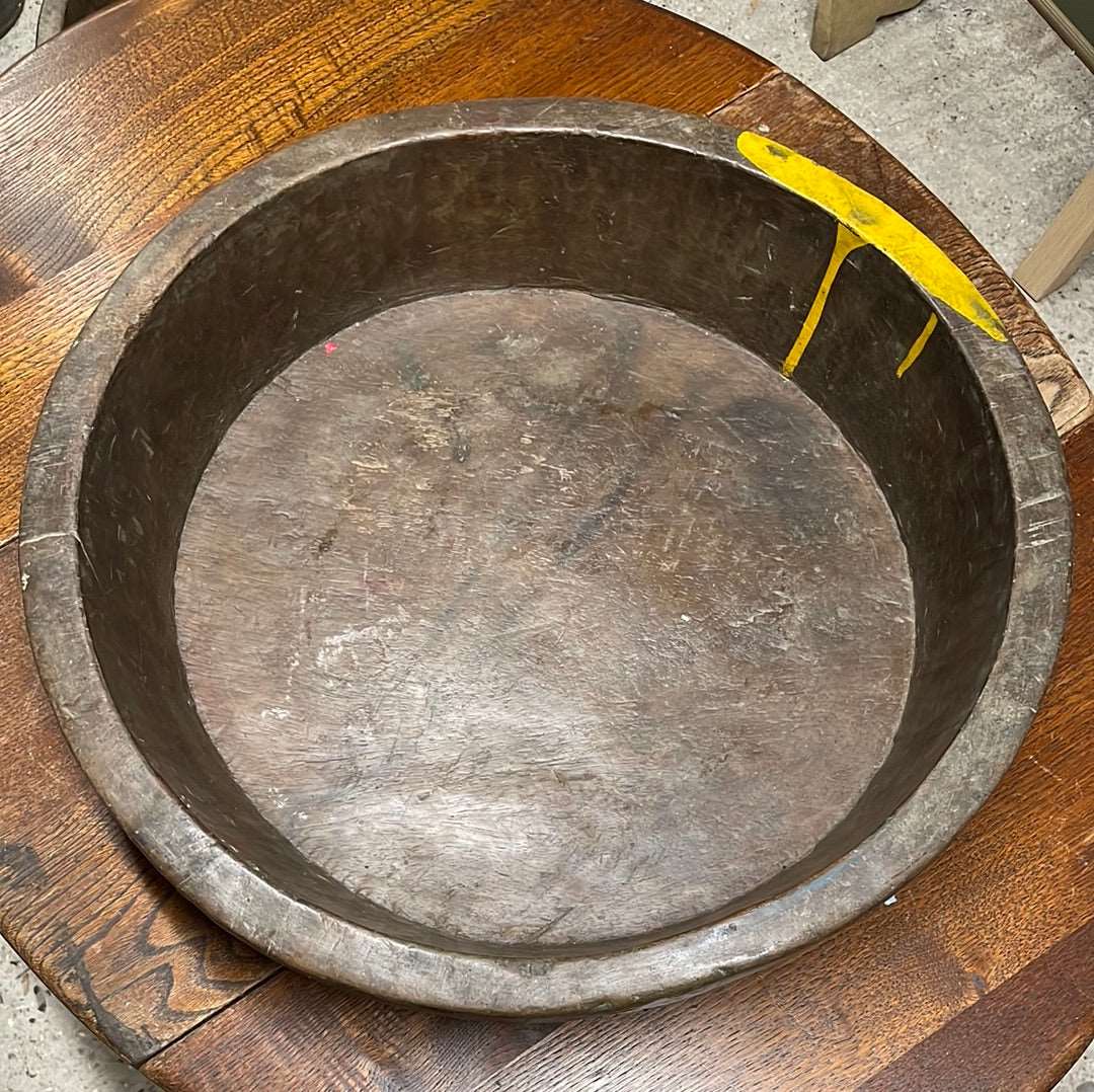 Carved Asian large wooden parat bowl.