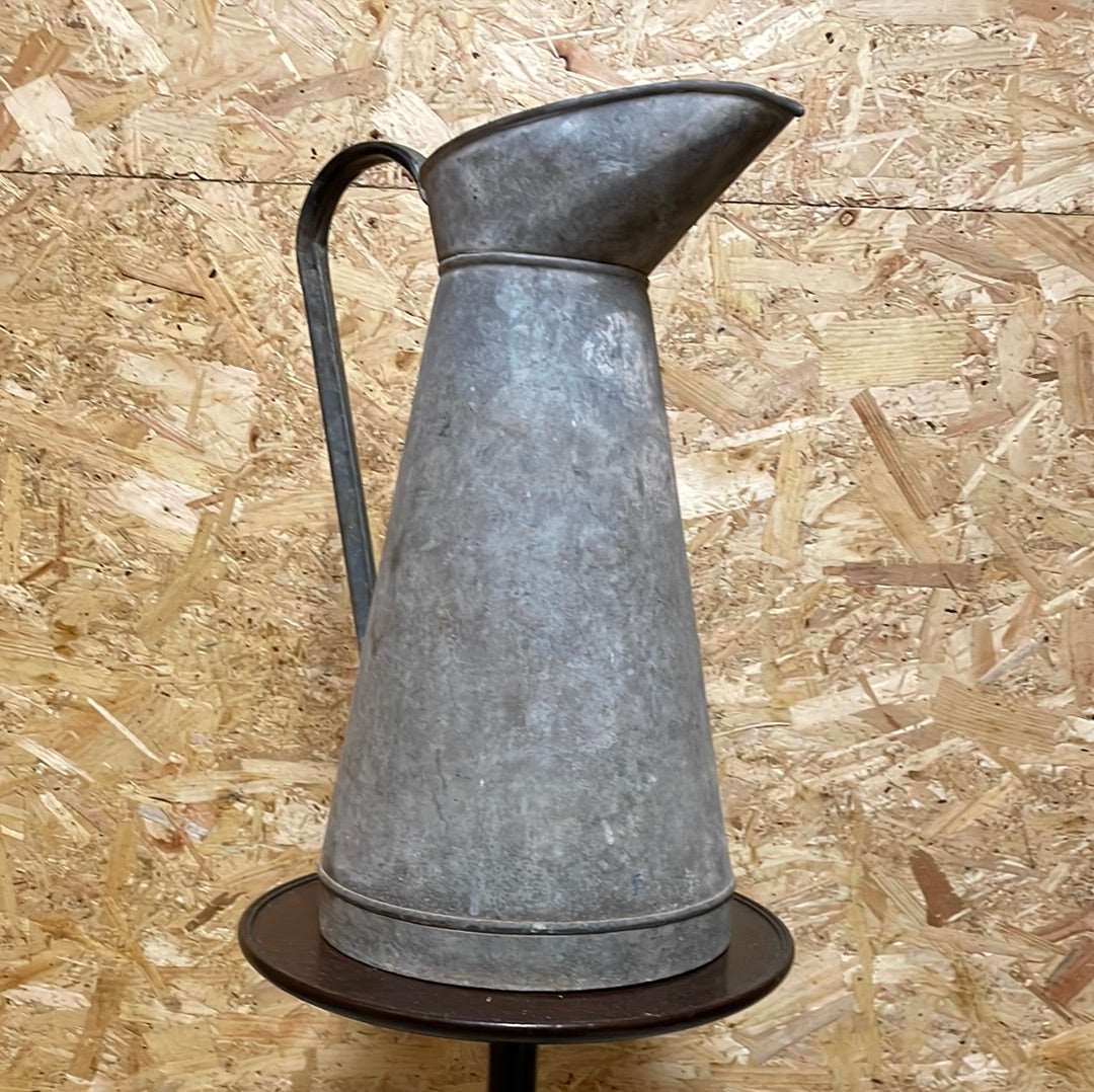 Galvanised French water pitcher.