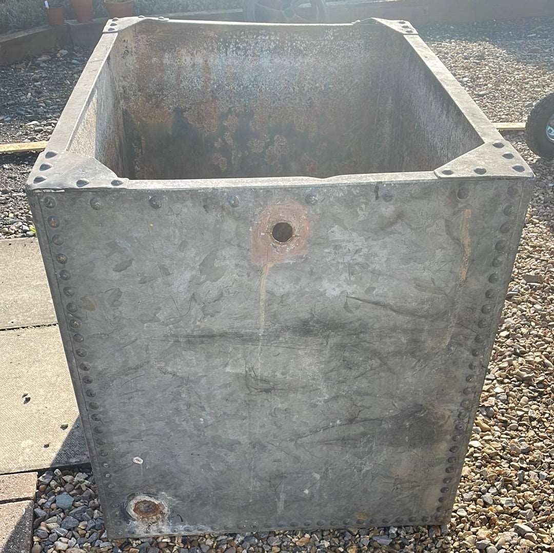 Large galvanised vintage water tank