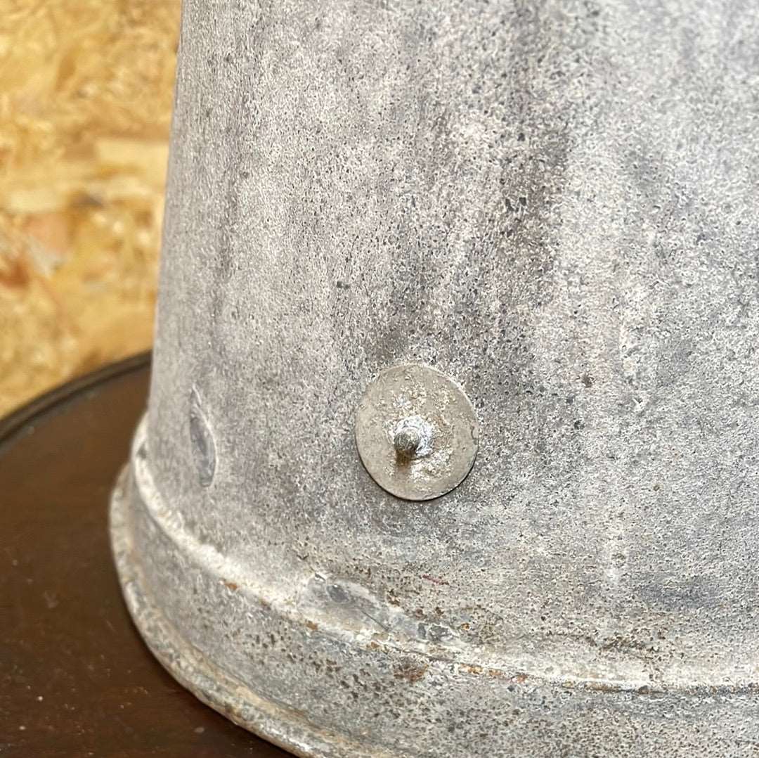 Galvanised French water pitcher.