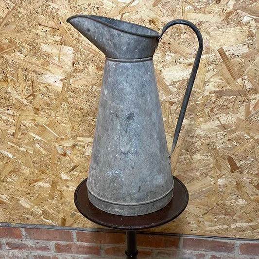 Galvanised French water pitcher.