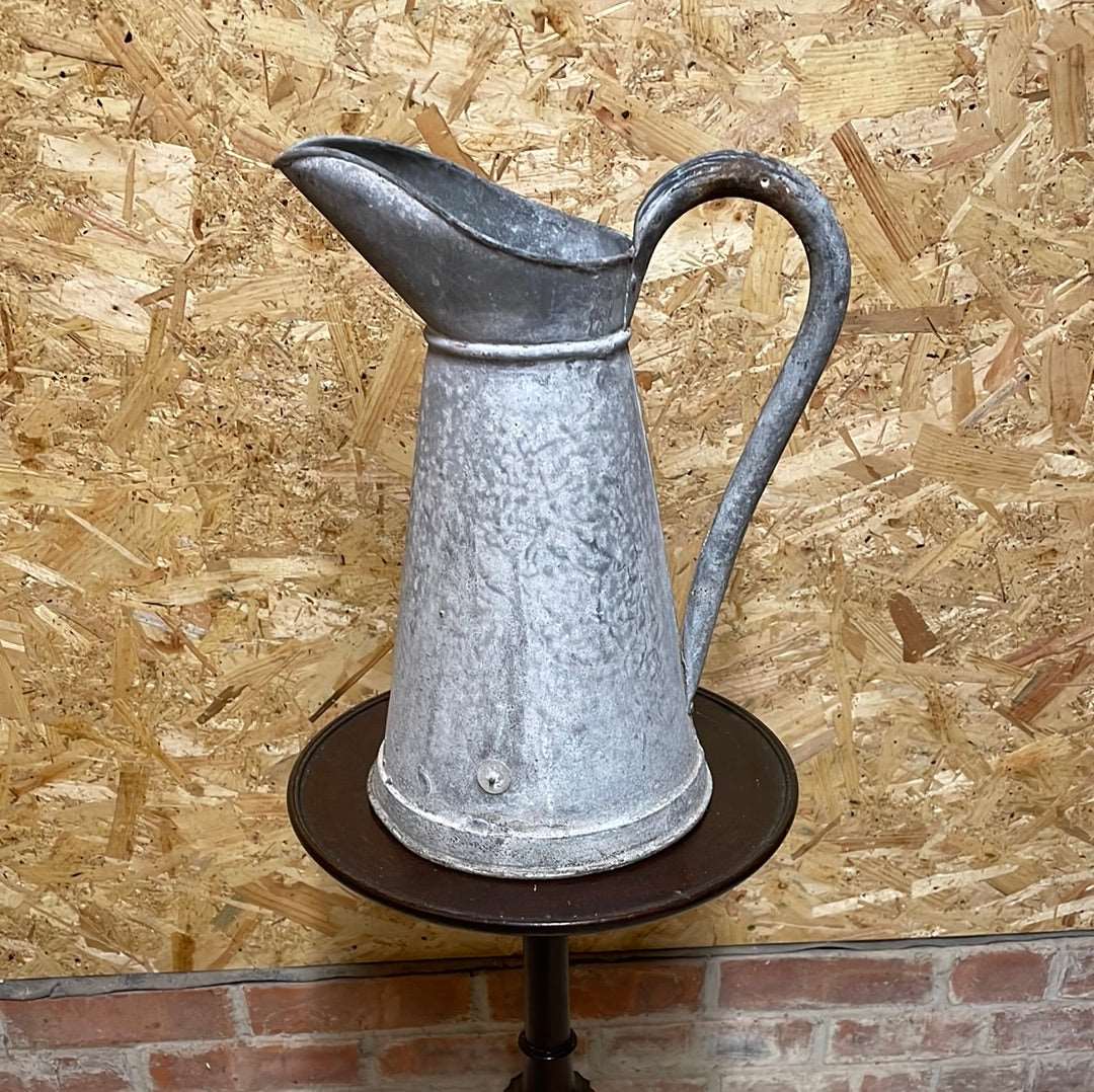 Galvanised French water pitcher.