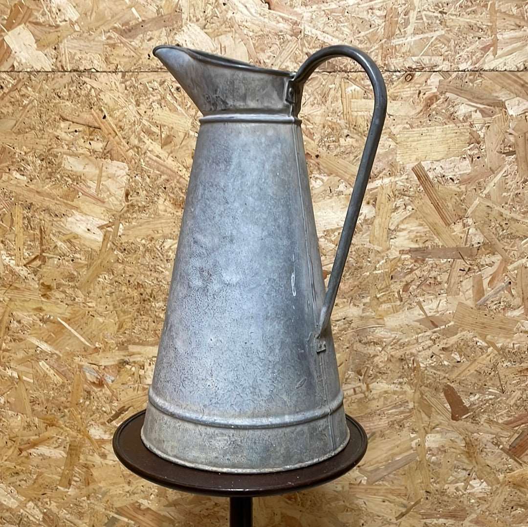 Galvanised French water pitcher.