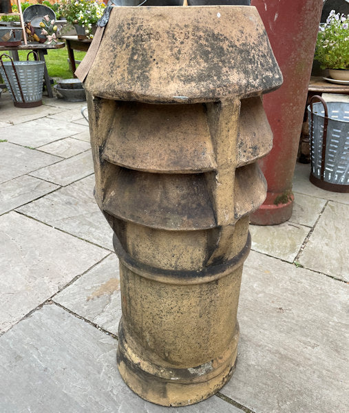 Doulton no 48 buff louvred chimney pot.