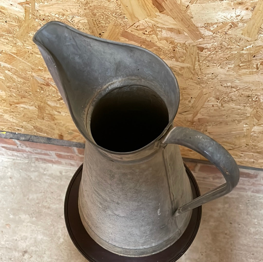 Galvanised French water pitcher.